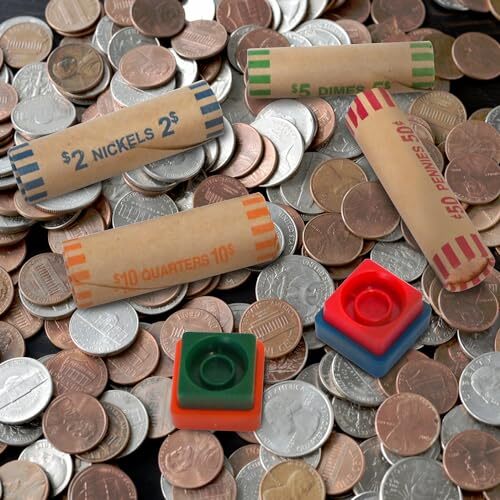 Coin Wrapper Rolls ESSENTIAL 144-Piece - Color-Coded Rolls, Tubes ...