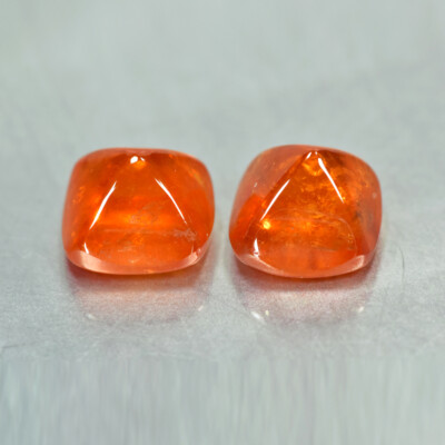 5.60Ct (2Pcs) Sugarloaf Cab, Amazing Unhetaed Fanta Orange Spessartite Garnet