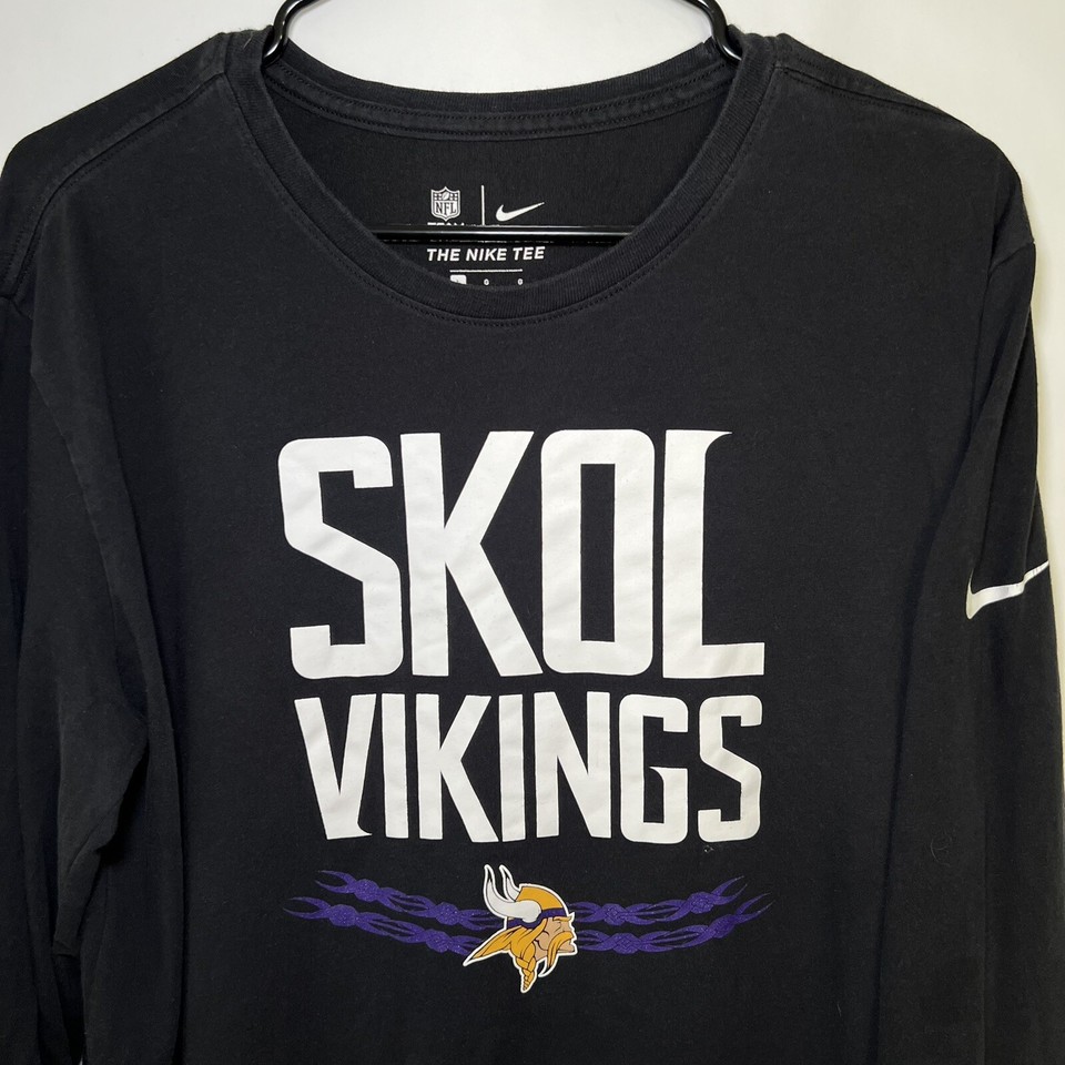 Minnesota Vikings Athletic Cut Nike Tee Long Sleeve T Shirt Men Size