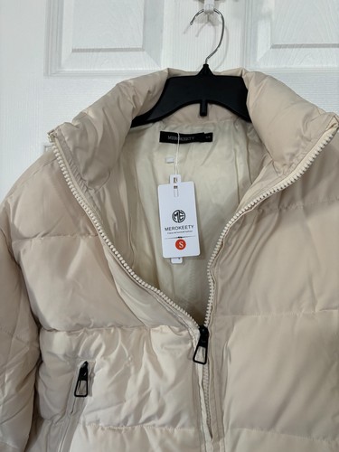 NWT Merokeety Women's Puffer Jacket Cream Color Size S Small - Picture 9 of 11