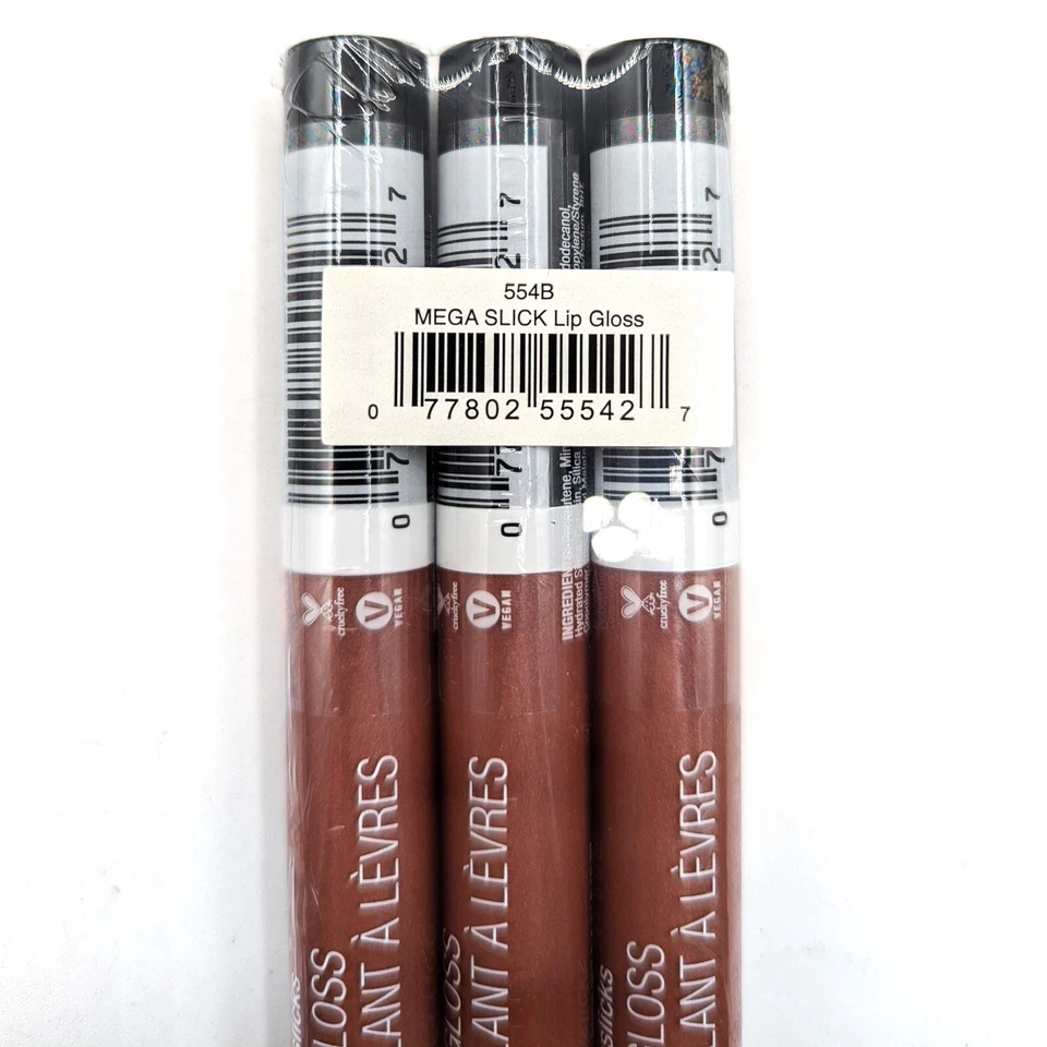 Wet N Wild Mega Slicks High-Shine Lip Gloss Bronze Berry 554B Qty 3 Brand New - Image 2 of 3