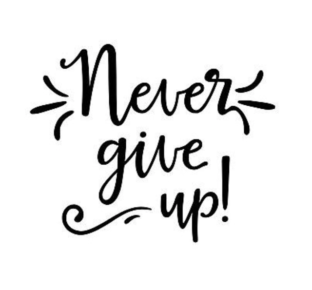 Never Give Up Vinyl Wall Mirror Decal Room Decor Sticker Motivation