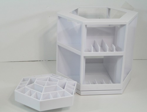 Lori Greiner Tabletop Spinning Rotating Cosmetic Organizer White - Picture 9 of 11