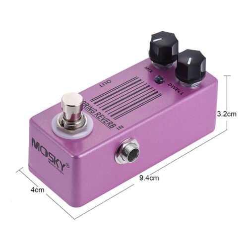 Spring Reverb Mosky Guitar Bass Effects Pedal Analog Reverb True Bypass Metal - Picture 2 of 7