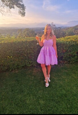 Sister Jane Purple Cami Organza Dress Size Wedding Guest Party