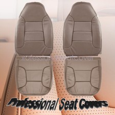 For 1992 1993 1994 Ford Bronco Front Bottom Top Leather Seat Cover Mocha Tan