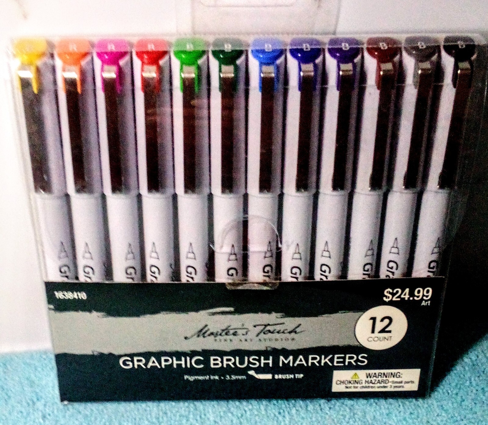 Master's Touch Graphic Brush Markers - 12 ct Pigment Ink * 3.5mm Brush Tip* New*