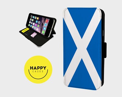 BONNIE SCOTLAND PATRIOTIC - Kunstleder Klapp Handy Hülle Cover - iPhone/Samsung