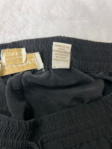 Pantaloni cargo Cynthia Rowley neri 100% seta con coulisse da donna taglia US 4 - Foto 8 di 9