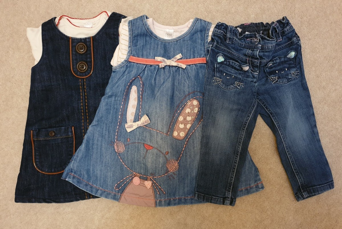 Pretty Baby Girl Next Denim Pinafore Dresses 9-12 Months and Denim