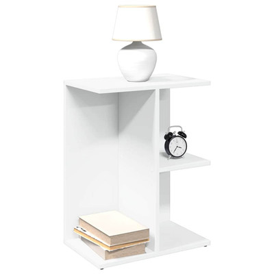 Nachttisch weiß 46,5x29x61cm Ingenieurholz 3-Fach Nachttisch klein