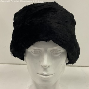 Unbranded Womens Black Solid Fur Winter Hat Accessories Size 7 3 8