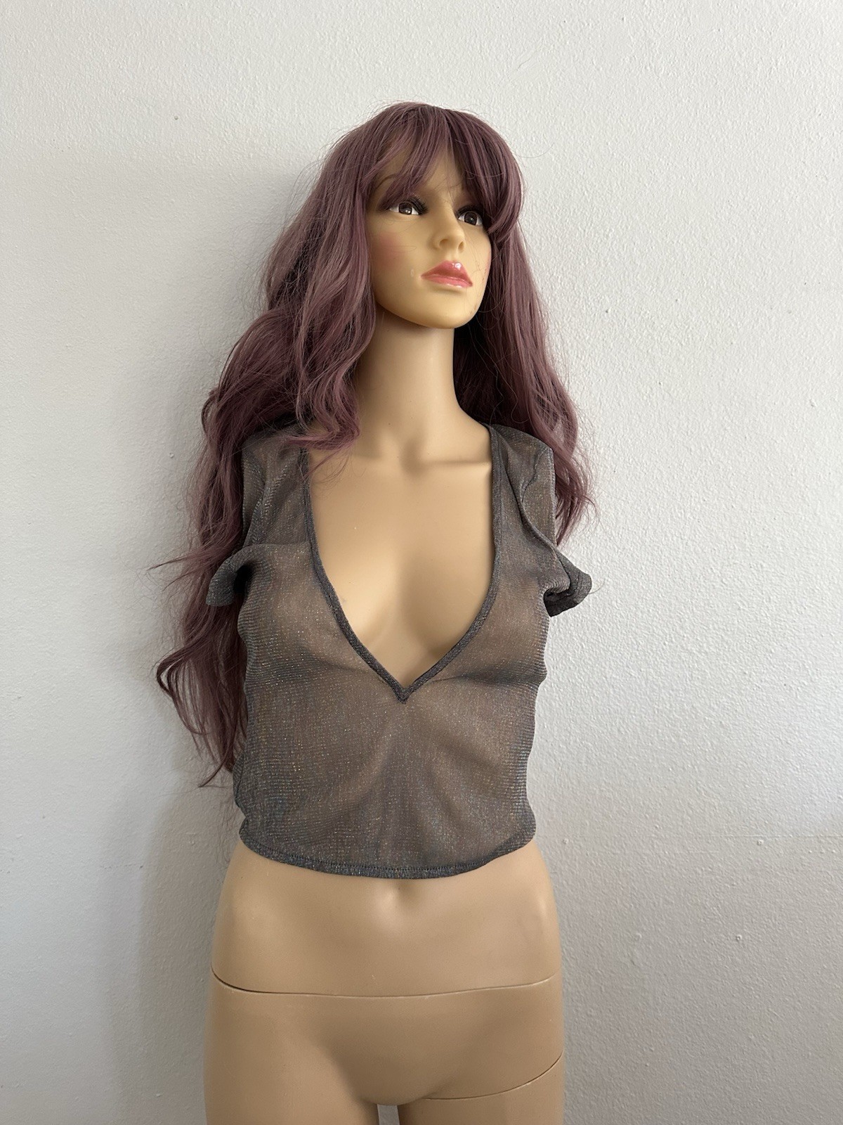 superdown Rainbow Metallic Crop Top  Glittery XS … - image 8