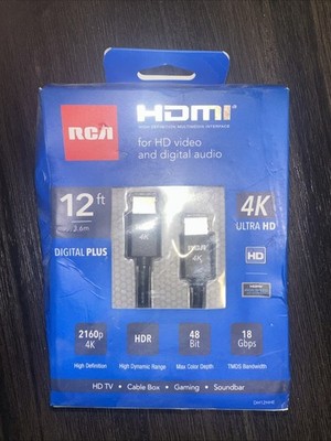 RCA HDMI 12 ft digital plus cable for 4k Ultra HD video and digital audio C3TC11