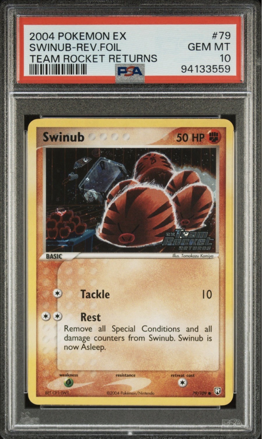 Pokemon Swinub EX Team Rocket Returns Reverse Holo #79 PSA 10 Gem Mint POP 22