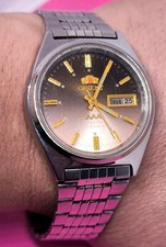 Vintage ORIENT Crystal 3 AAA Men Automatic Japan Wristwatch Stainless Steel
