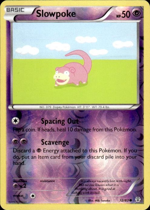 Pokemon Reverse Holo Slowpoke Generations 32/83 LP