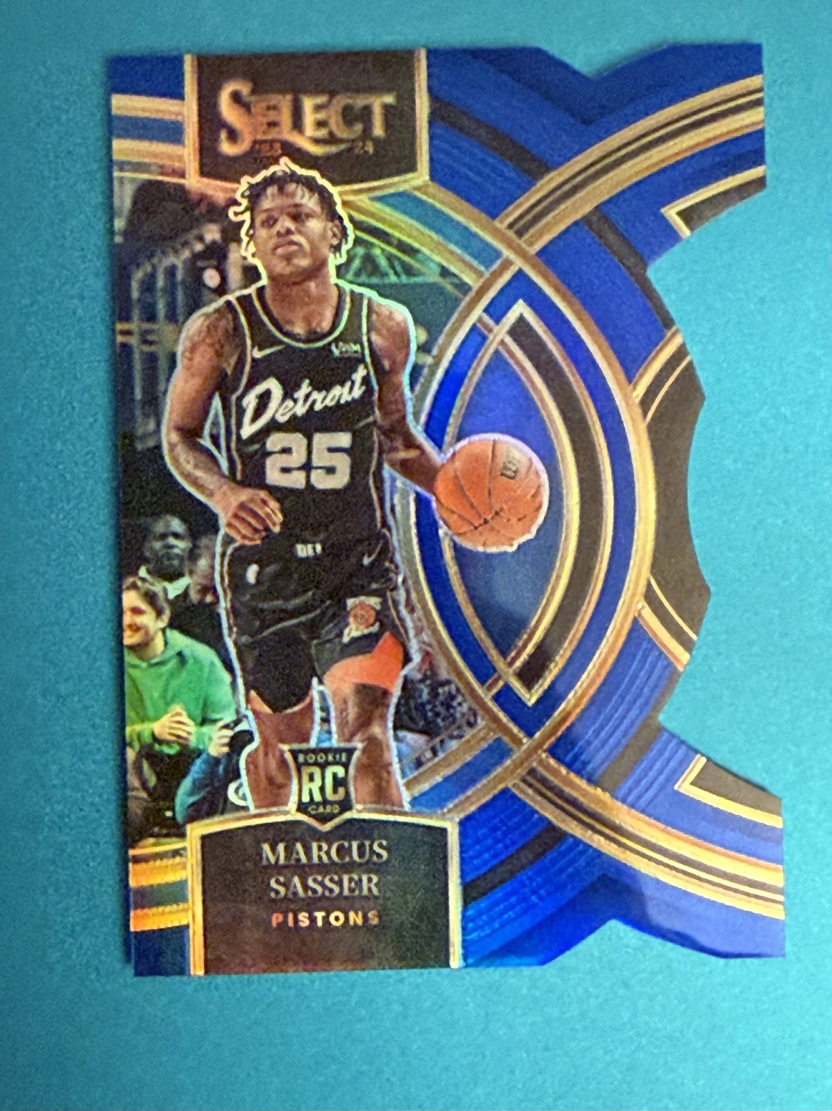Marcus Sasser 2023-24 Select - Premier Level #114 Blue Prizm Die-Cut /249 (RC)