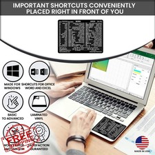 SYNERLOGIC Word Excel Keyboard Shortcut Sticker Windows Laminated