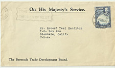 Bermuda Postal History:  1935 OHMS Cover to  Glendale, California USA