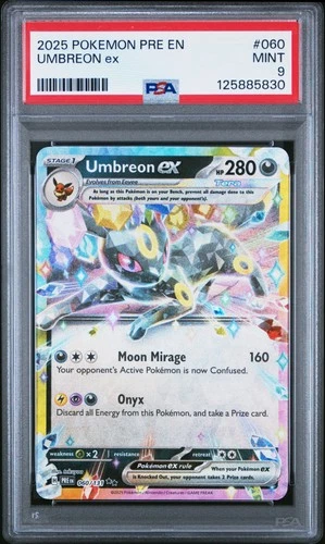2025 POKEMON PRE EN-PRISMATIC EVOLUTIONS #060 UMBREON EX PSA 9