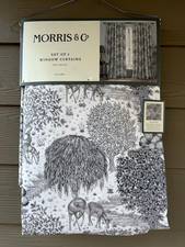 Morris Co The Brook Woodland Gray Polyester Window Curtain Set of Two 37"x 84"