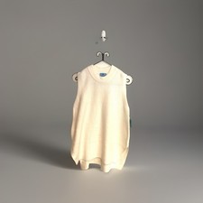 CeCe Sleeveless pullover super winter white ivory sweater tank S M L NWT