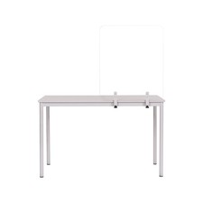 MASTERVISION PROTECTOR SERIES FRAMELESS GLASS DESKTOP DIVIDER - CLEAR/ALUMINUM