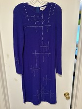 Vintage Women's Antonella Knit Sweater Dress Royal Blue Sz S