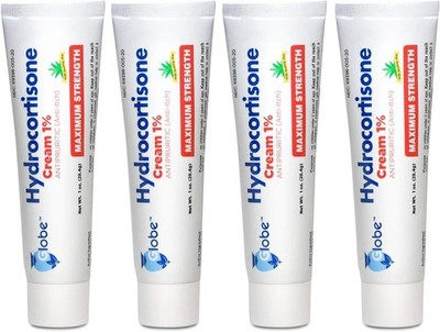 (4 Pack) Hydrocortisone Maximum Strength Anti-Itch Cream 1% W/Aloe, Intensive Fo