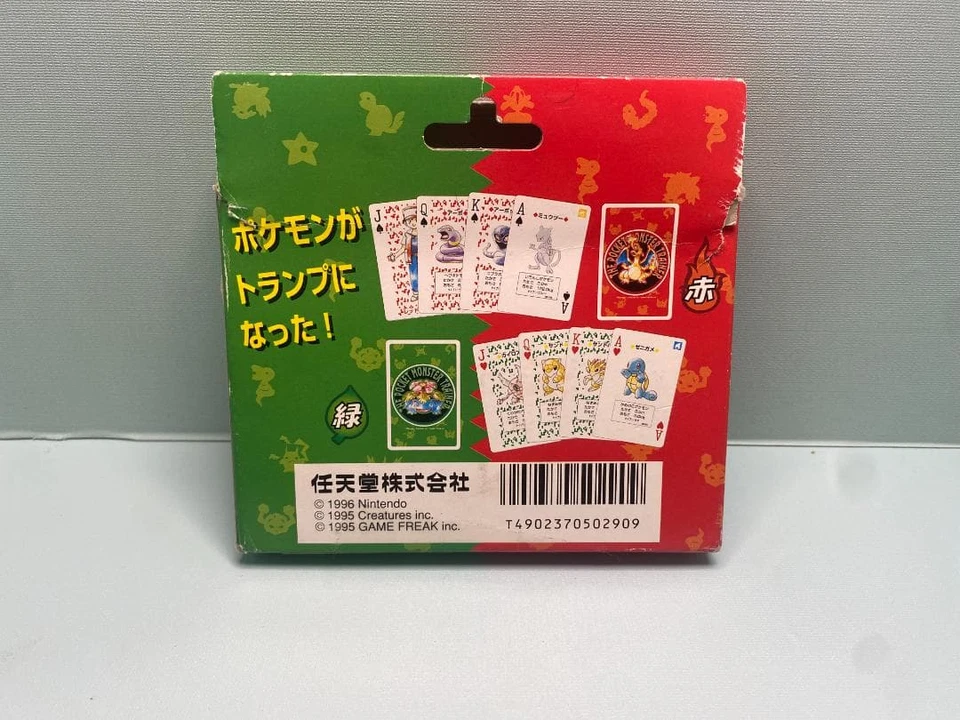 Pokemon Playing Cards Poker Charizard Venusaur Deck Red Green Japanese 1996 JP - Image 4 of 4