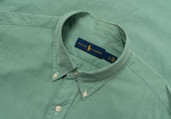 Men Ralph Lauren Shirt Green Cotton 40 /L / 48