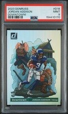 Jordan Addison 2023 Panini Donruss RC Downtown PSA 9 Vikings 
