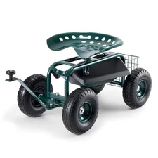Garden Rolling Work Seat Cart with Wheels, Garden Stool Cart for Planting, 360 