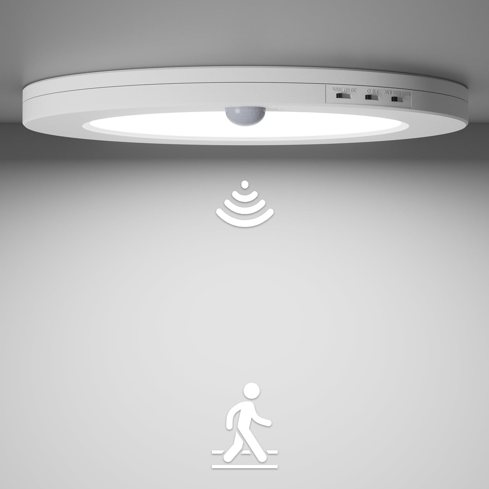 Plafonnier LED 20W à détection lot de 2 lampes pour couloir et entrée
