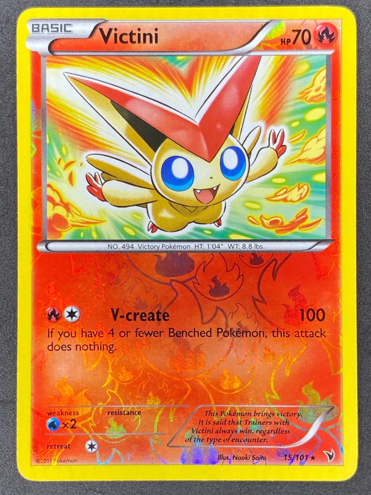 Pokémon Victini Reverse Holo 15/101 NVI Noble Victories LP/NM