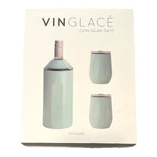 Vinglace Wine Chiller Set Portable Insulated Bottle Holder with Two Tumblers