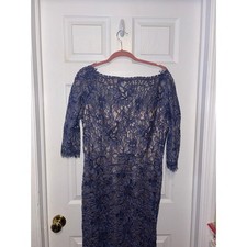 JS Collection mother of the bride blue lace dress size 14