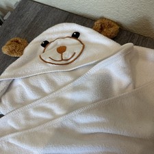 Bear Baby 100 Bamboo Hoody Bath Towel White
