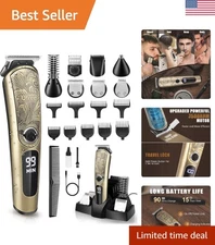 Versatile Mens Grooming Kit: Electric Razor & Beard Trimmer with Storage Base
