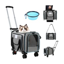 Pet Carrier Airline Approved, Expandable Pet Cat Carriers with Wheels for Dog...