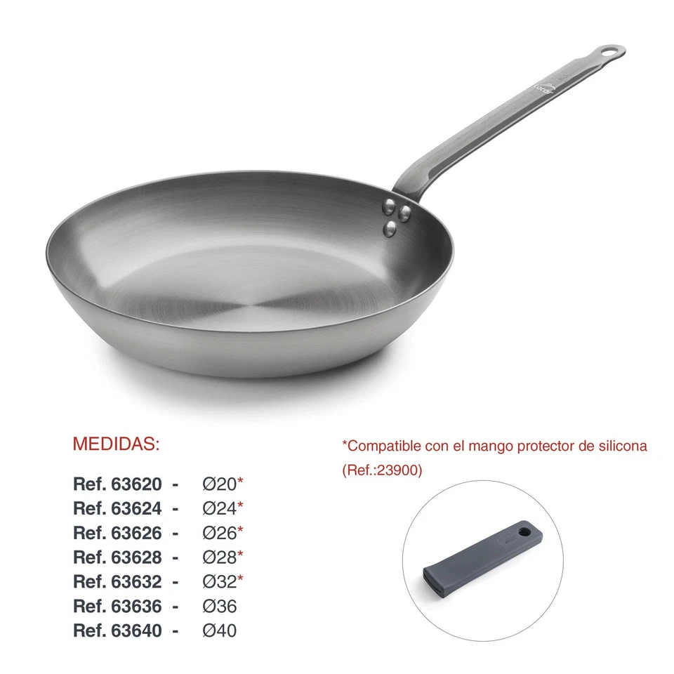 LACOR 63620 Ferro Acciaio Padella, Argento, 20 cm Jj4B - Immagine 3 di 4