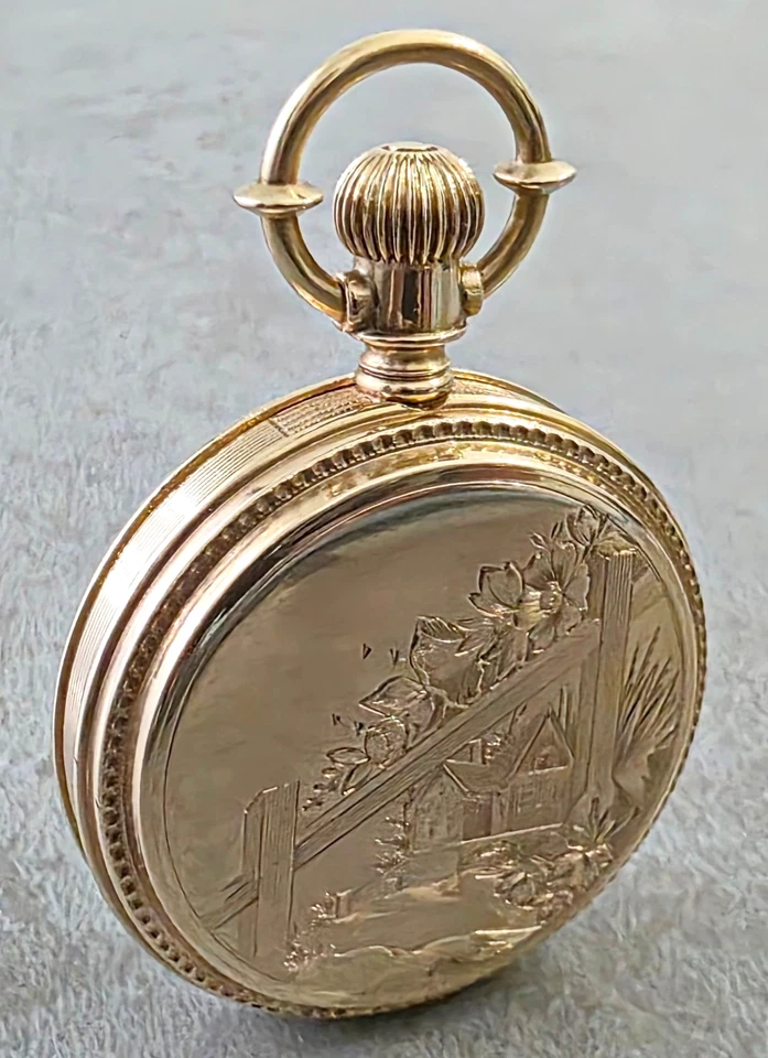 LEO - UN RELOJ BOLSILLO CAZA COMPLETO ORO 14K 45mm, c. 1910 Foto 2 de 4