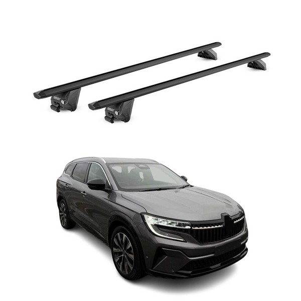 DachträGer GrundtäGer FüR Renault Espace 2023-2026 100Kg Alu Schwarz 2 Tlg Abe-image