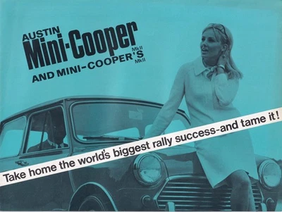 AUSTIN MINI-COOPER UND MINI-COOPER MK.II "S", PROSPEKT, DATIERT 9/67, KNEIPE Nr.2460. - Bild 1 von 4