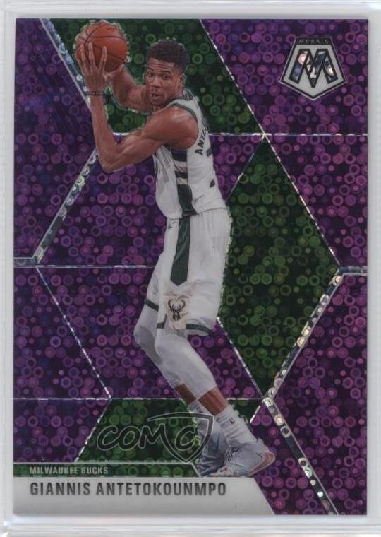2019 Panini Mosaic Fast Break Purple Prizm 27/50 Giannis Antetokounmpo #75 hs9