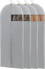 4 Pack 65" Dress Garment Bags for Hanging Clothes Dress Bags for Gowns Long Fold