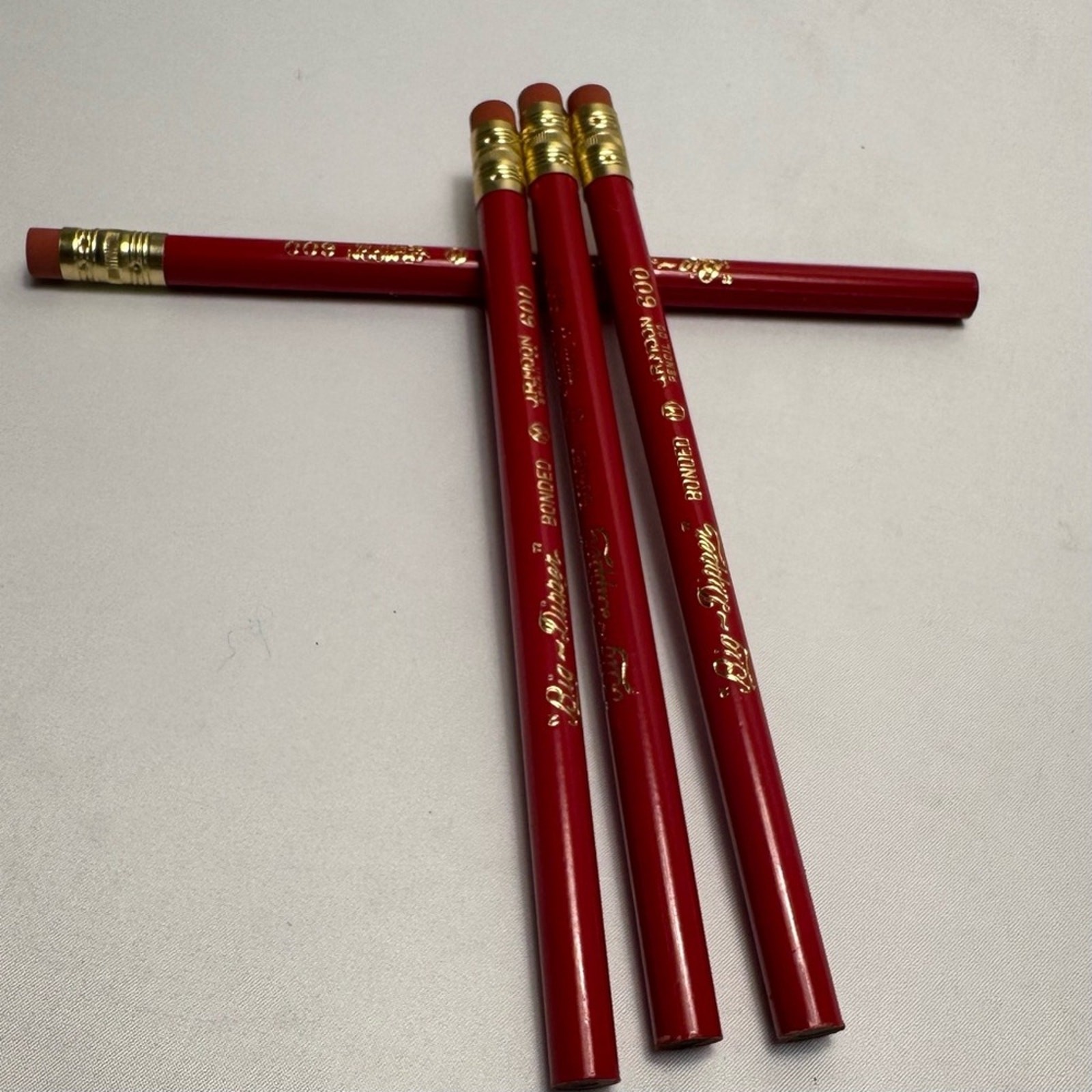J.R. Moon Pencil Co Big Dipper 600 Pencils Red Lot of 4 Office Advertising