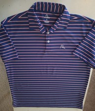 Rhoback Shirt Men Large Blue Golf Polo The Old Glory Stripe USA Flag America