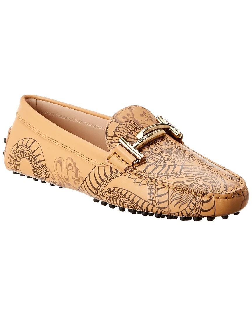TOD’S Mocassino donna Tod's Tattoo Dragon in pelle stampato beige 34